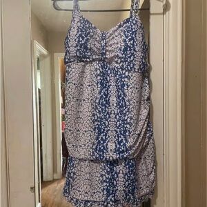 Plus size swim dress two way with straps or strapless